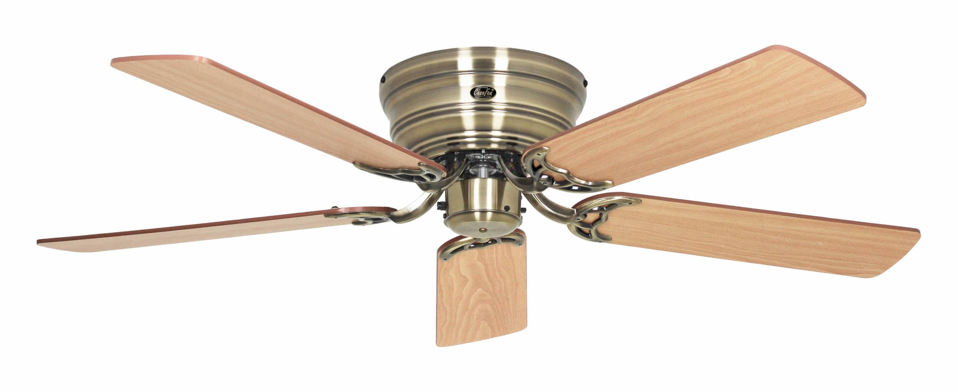 Flacher Deckenventilator Classic Flat III Messing antik-1