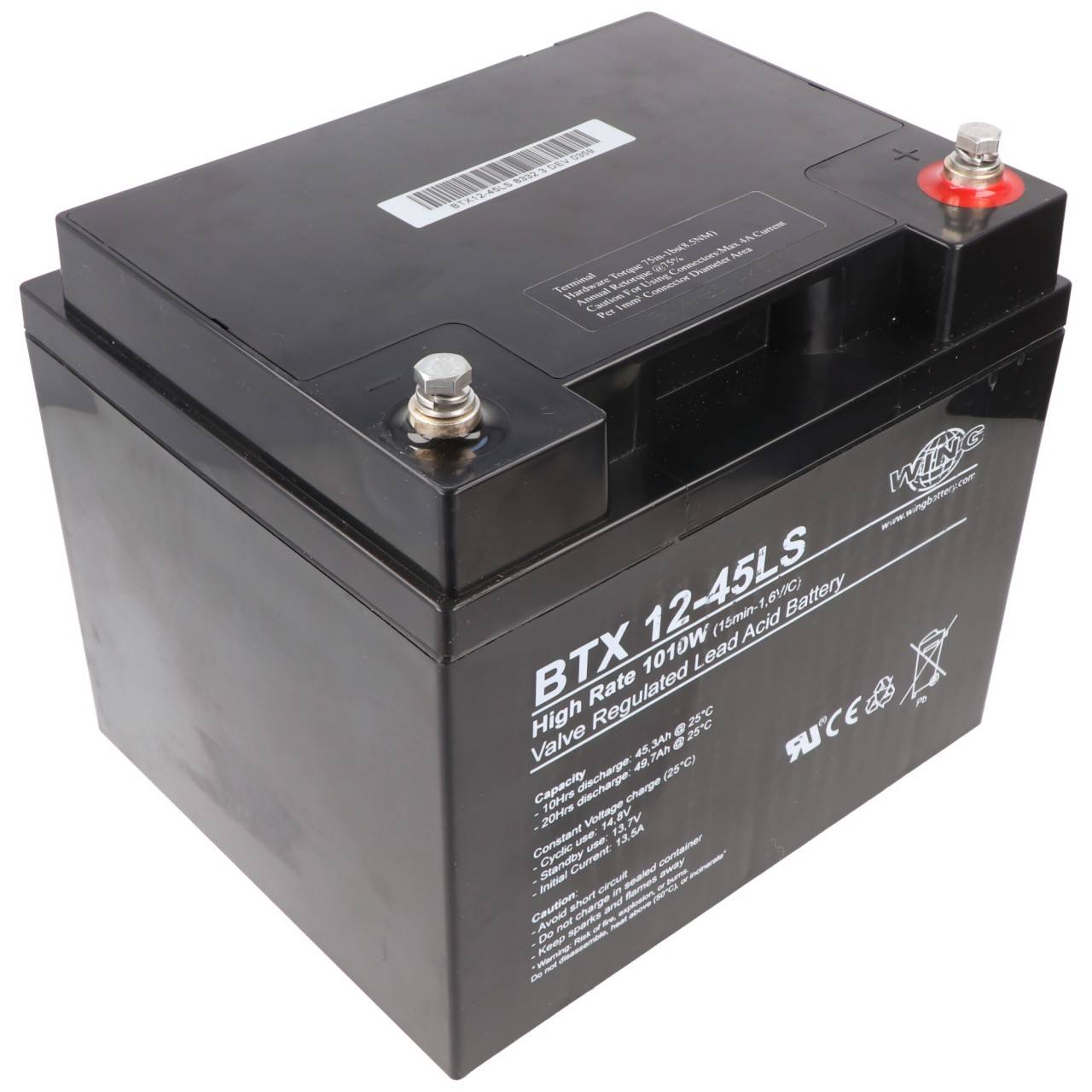 Wing BTX12-45LS 12V 47Ah high rate hochstromfähig Bleiakku AGM Blei Gel Akku-2