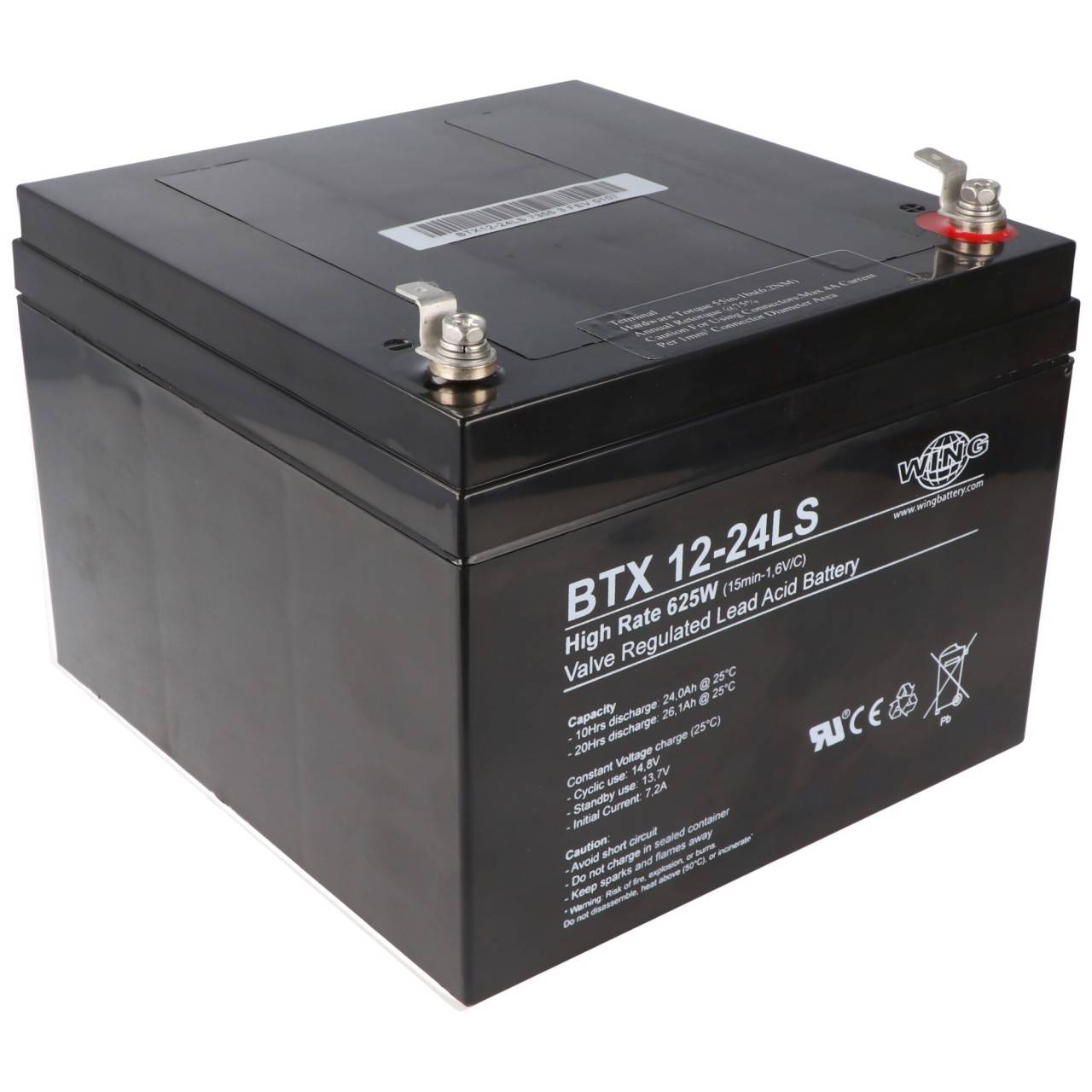 Wing BTX12-24LS 12V 24Ah high rate hochstromfähig Bleiakku AGM Blei Gel Akku-1