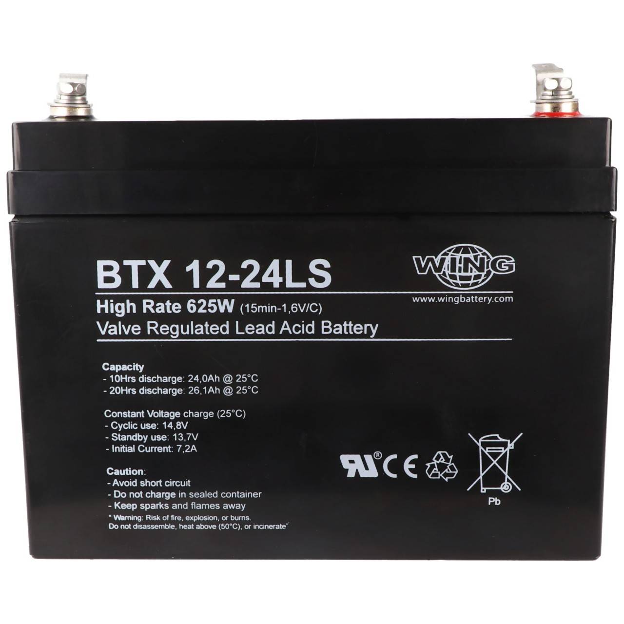 Wing BTX12-24LS 12V 24Ah high rate hochstromfähig Bleiakku AGM Blei Gel Akku-4