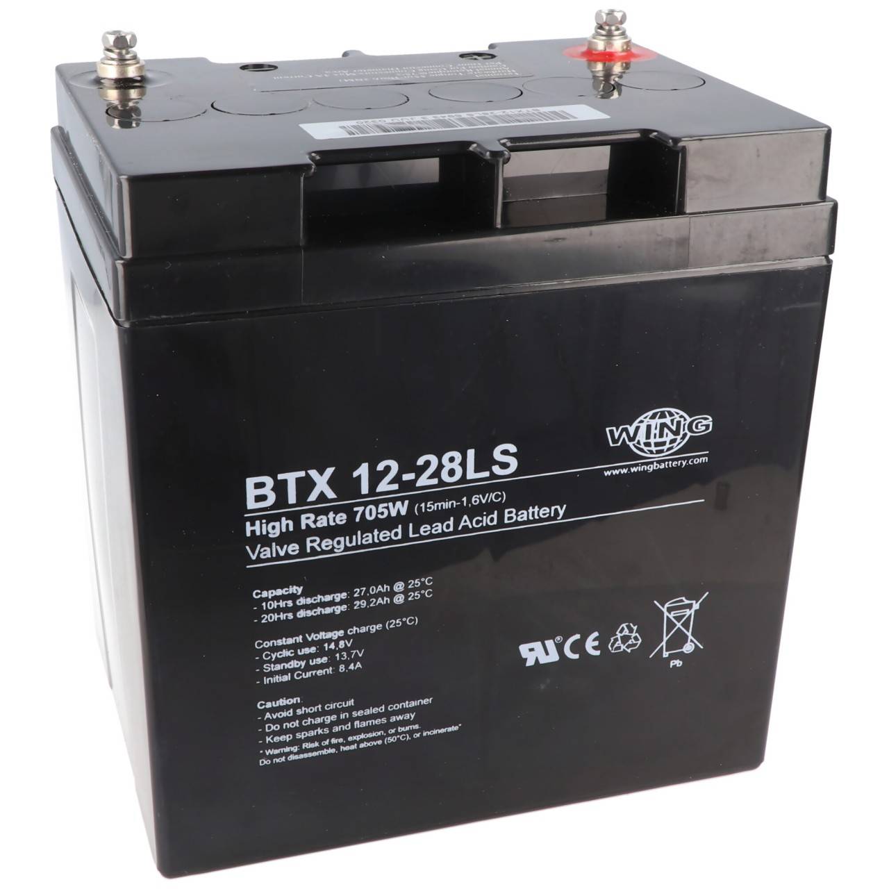 Wing BTX12-28LS 12V 28Ah high rate hochstromfähig Bleiakku AGM Blei Gel Akku-1