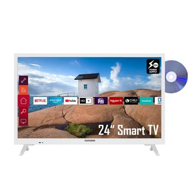 Telefunken XH24K550VD-W 24 Zoll Fernseher / Smart TV (HD, HDR, Triple-Tuner, DVD, 12V) 6 Monate HD+