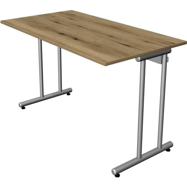 Schreibtisch SmartOffice C-Fuß-Gestell 120x65x75cm eiche-0