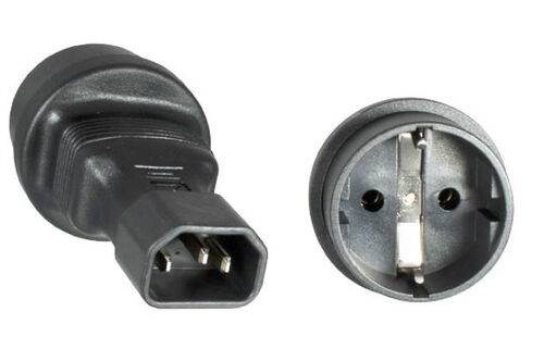 Netzadapter IEC C14 auf CEE7/3, Kaltgerätestecker - Schutzkontaktbuchse-0