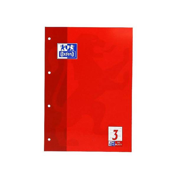 OXFORD - Arbeitsblätterblock A4 50 Blatt Lin. 3 - A4