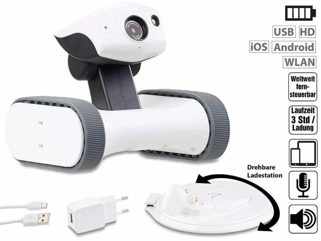 7Links HSR-2.nv ferngesteuerter HD Kamera Roboter RC Rover HD-Video, IR-Nachtsicht, weltweit fernsteuerbar per App-0