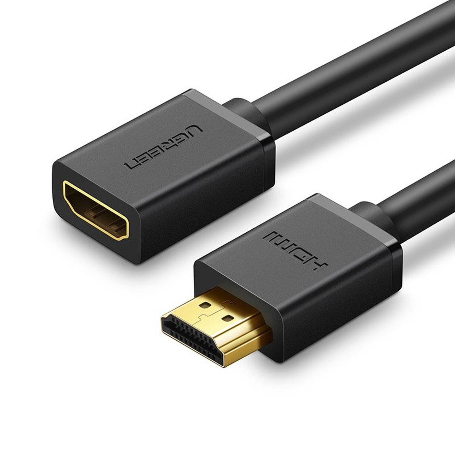 Ugreen 1m Kabel HDMI Verlängerungskabel (weiblich) - HDMI (männlich) 19 Pin 1.4v 4K 60Hz 30AWG schwarz-0