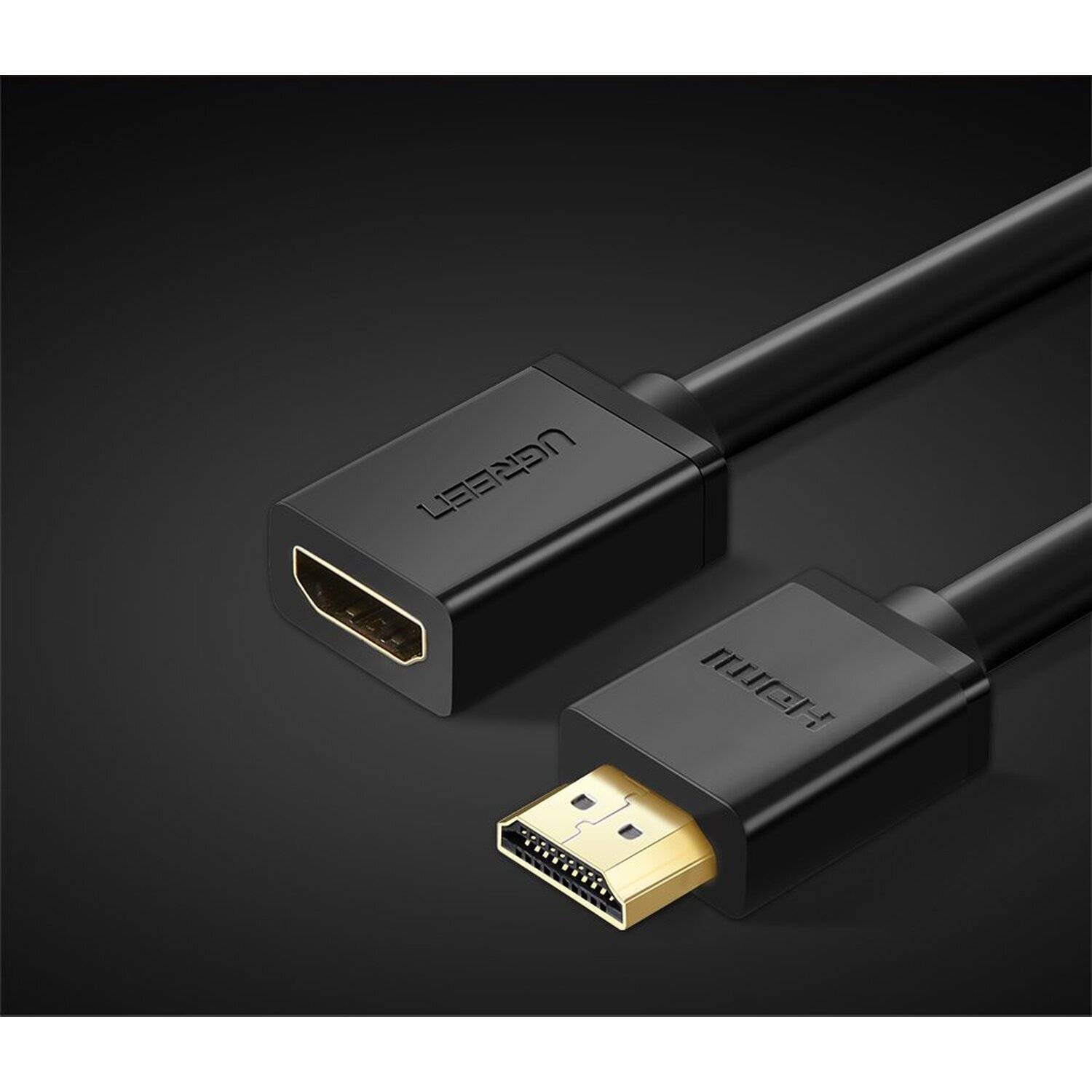 Ugreen 1m Kabel HDMI Verlängerungskabel (weiblich) - HDMI (männlich) 19 Pin 1.4v 4K 60Hz 30AWG schwarz-3