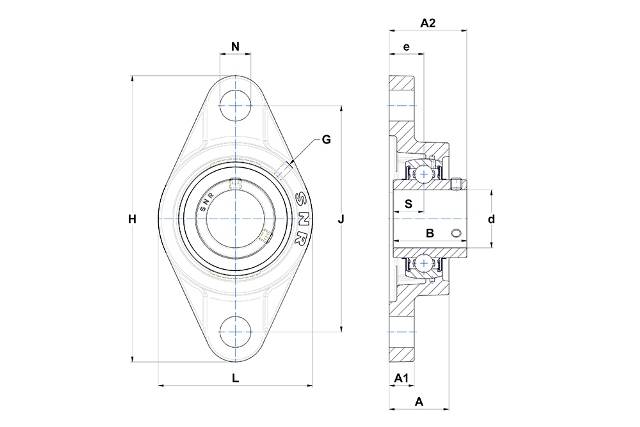 Flanschlager Einheit UCFL 205 SNR oval-1
