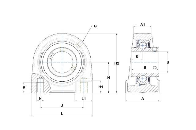 Stehlager-Gehäuseeinheit UCPG206 30mm Gewindestifte SNR-1