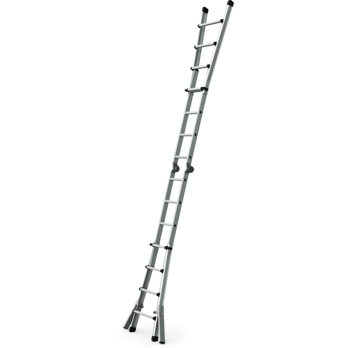 Mehrzweck-Teleskopleiter,4x4 Sprossen,Holm L 4,17m,natur-3