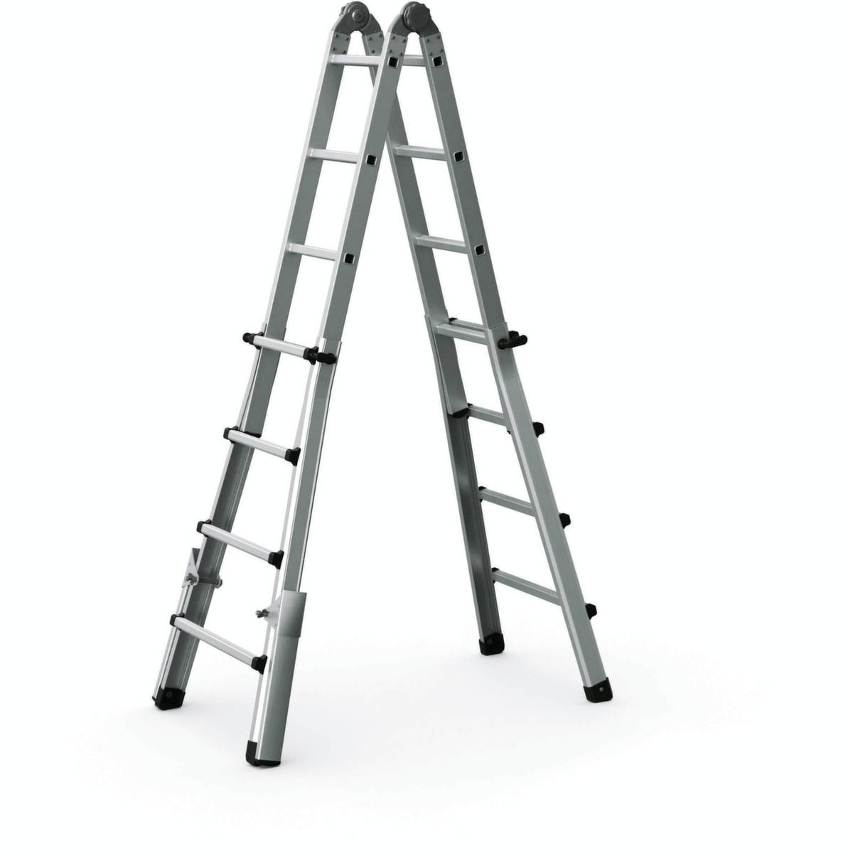 Mehrzweck-Teleskopleiter,4x4 Sprossen,Holm L 4,17m,natur-0