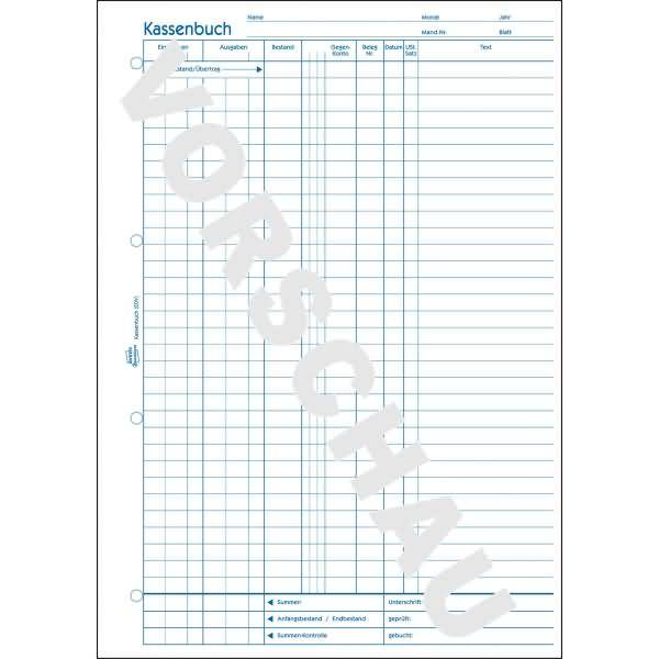 AVERY Zweckform Recycling-Formularbuch "Kassenbuch", A4-1
