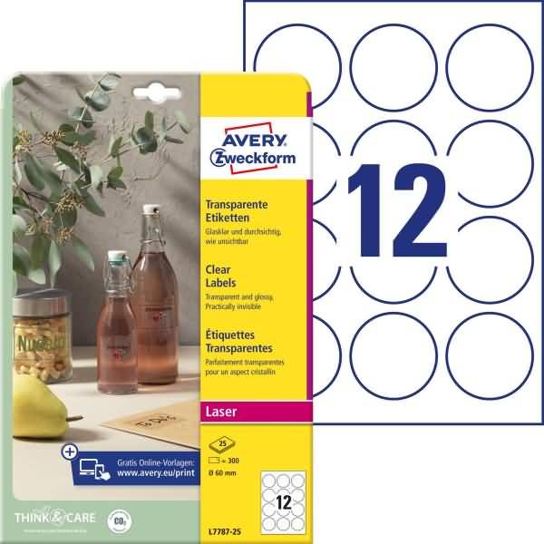 Etiketten A4 60mm 25 Bogen/300 Etiketten transparent-0