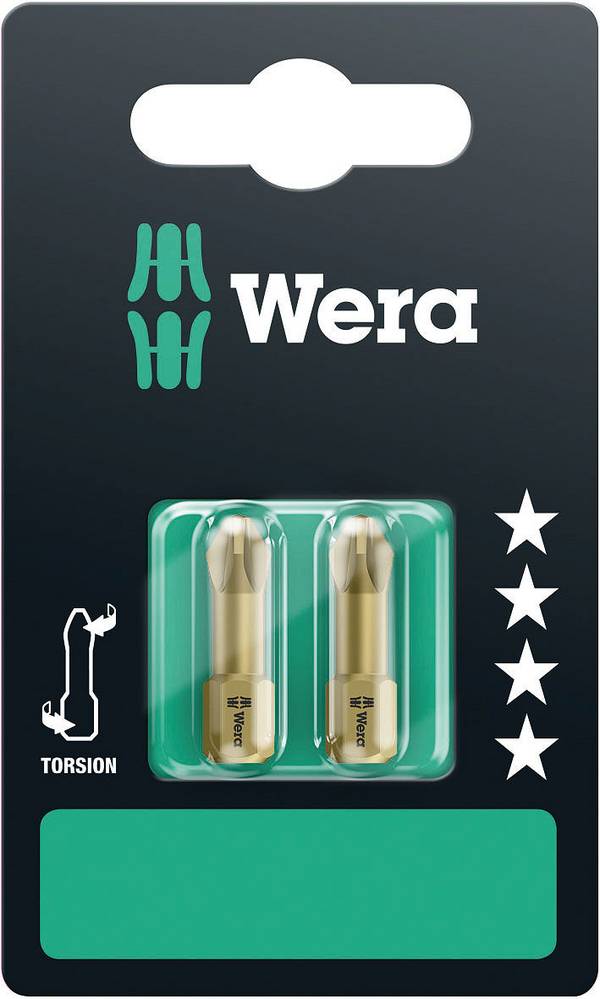 Wera 05073371001 855/1 TH SB SiS Kreuzschlitz-Bit Antrieb: 1/4" (6.3 mm) Abtrieb: Kreuzschlitz Pozidriv PZ 2 25 mm