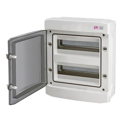 ETI 001101063 - Kunststoff-Verteilerkasten ECH-24PT mit transparenter Tür (2 Reihen | 400V | 63A | IP65)-0