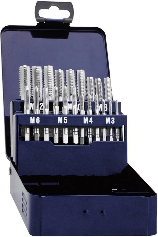 Eventus by Exact 10701 MA5 Handgewindebohrer-Set 21teilig metrisch M3, M4, M5, M6, M8, M10, M12 Rechtsschneidend DIN 352 HSS 1 Set