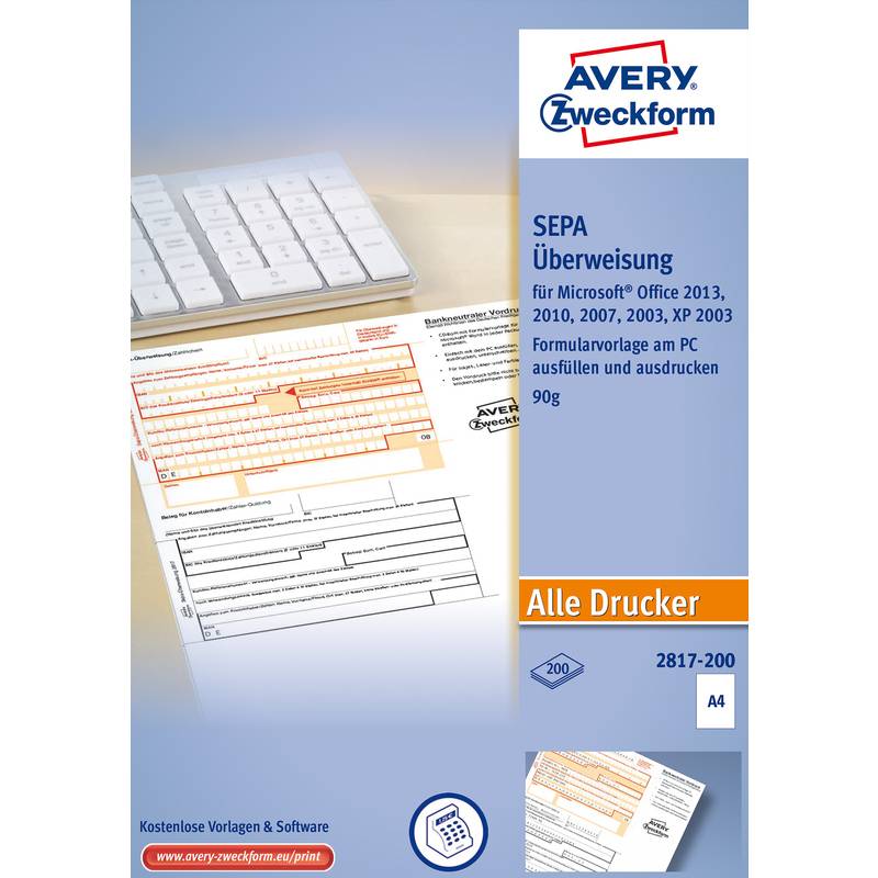 EU-Standardüberweisung für MS Office A4 200 Blatt-0