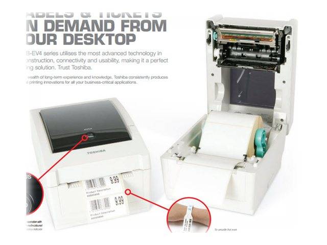 Toshiba TEC B-EV4T-TS14-QM-R - Etikettendrucker - Thermodirekt / Thermotransfer - Rolle (2,54 - 11,2 cm) - 300 dpi-2