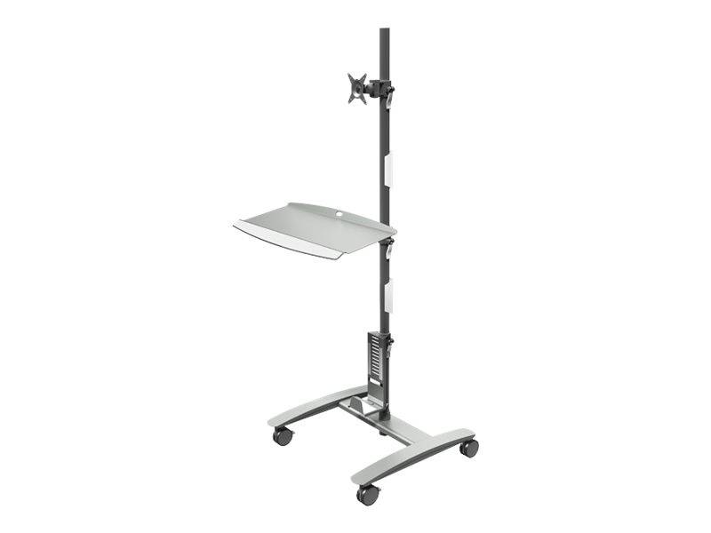 Dataflex Viewmate Combo Trolley Data Entry 702 - Wagen für LCD-Anzeige/Tastatur/Maus/CPU - Silber - Bildschirmgröße: bis