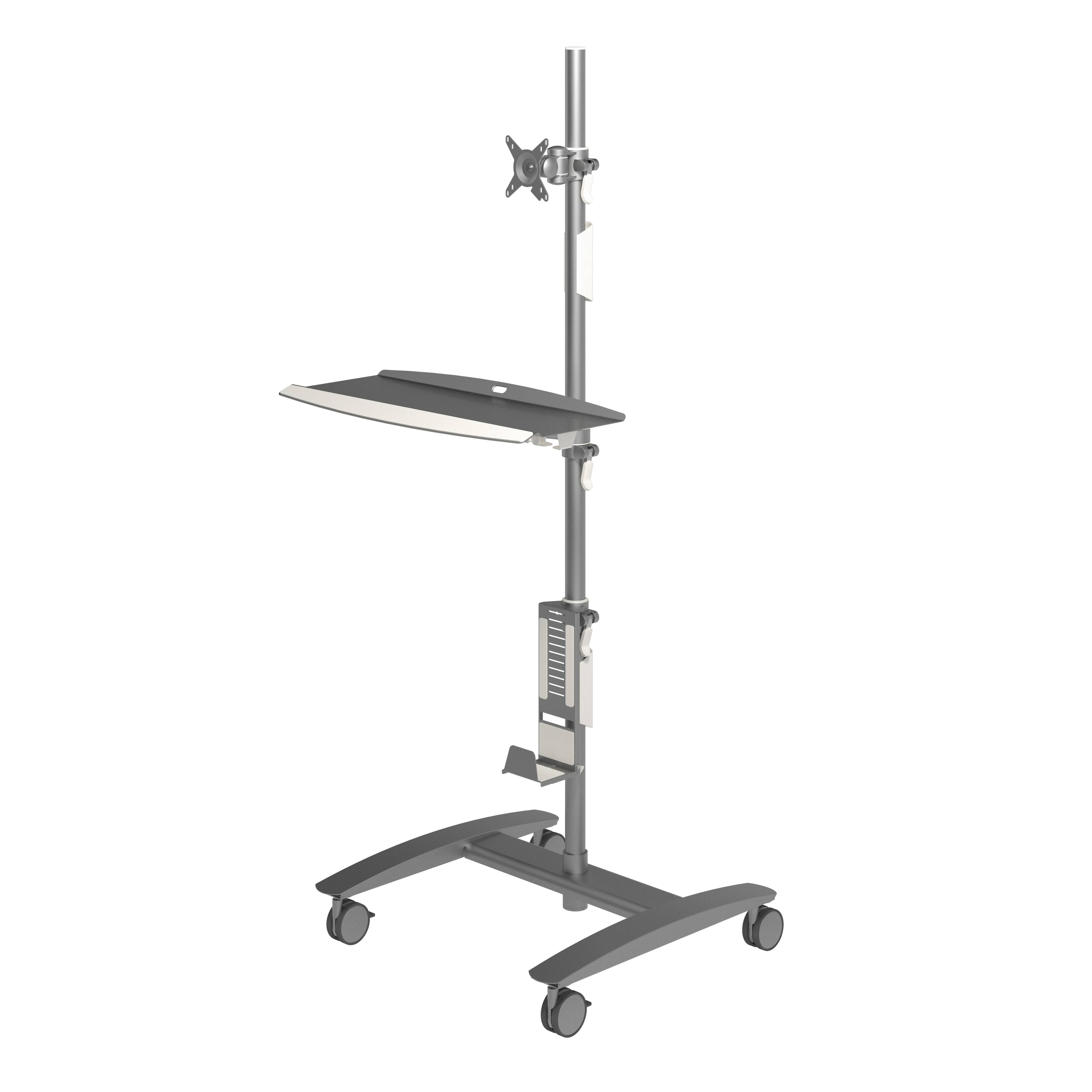 Dataflex Viewmate Combo Trolley Data Entry 702 - Wagen für LCD-Anzeige/Tastatur/Maus/CPU - Silber - Bildschirmgröße: bis-3