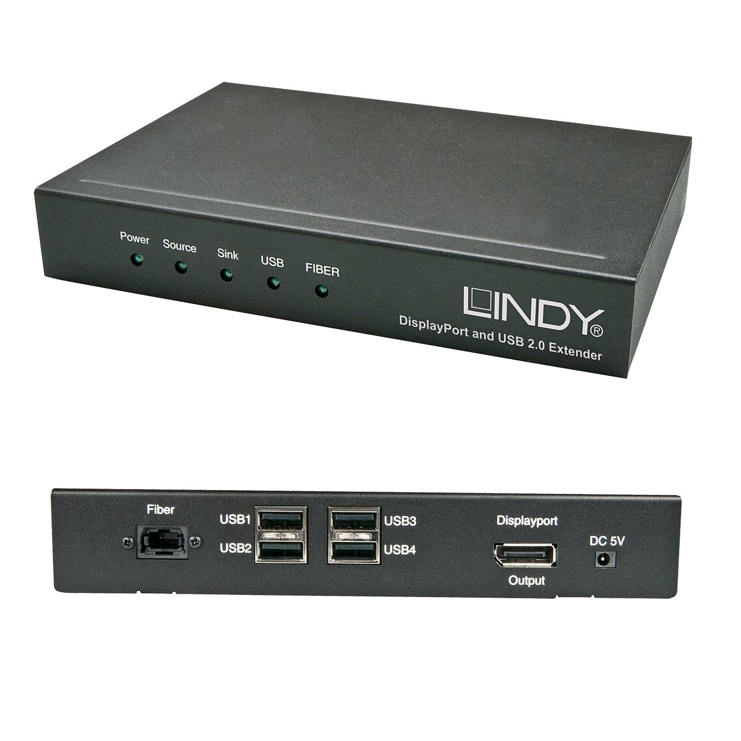 LINDY KVM Extender DP 1.4 & USB 2.0 Fiber MPO-3