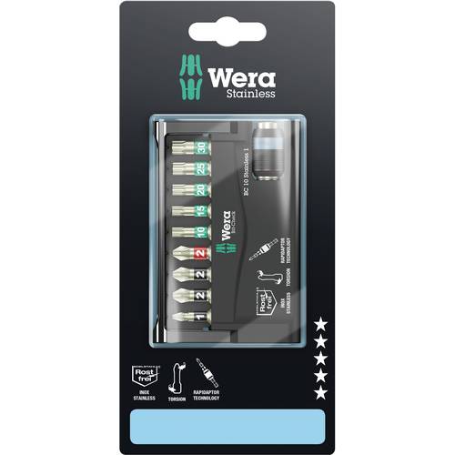 Wera BC 10/9 05073630001 Bit-Set 10teilig Kreuzschlitz Phillips, Kreuzschlitz Pozidriv, Innen-TORX
