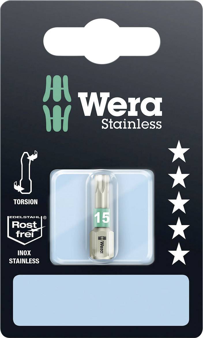 WERA Torx-Bit T 15 3867/1 TS SB SiS Edelstahl D 6.3 1 St. (05073621001)