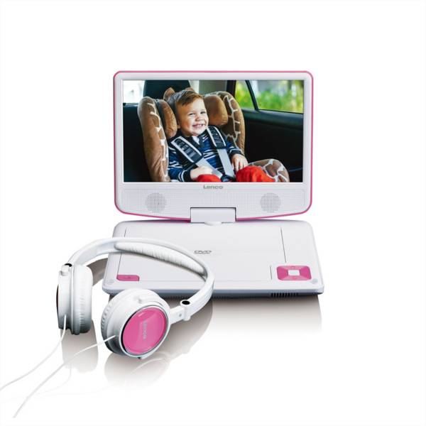 Lenco DVP-910 - DVD-Player - tragbar -Anzeige: 22.5 cm (9") - weiß - pink