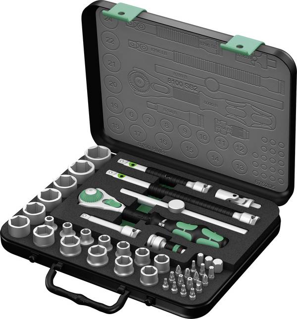 Wera 8100 SB 2 Zyklop Steckschlüsselsatz metrisch 3/8" (10 mm) 43teilig 05003594001