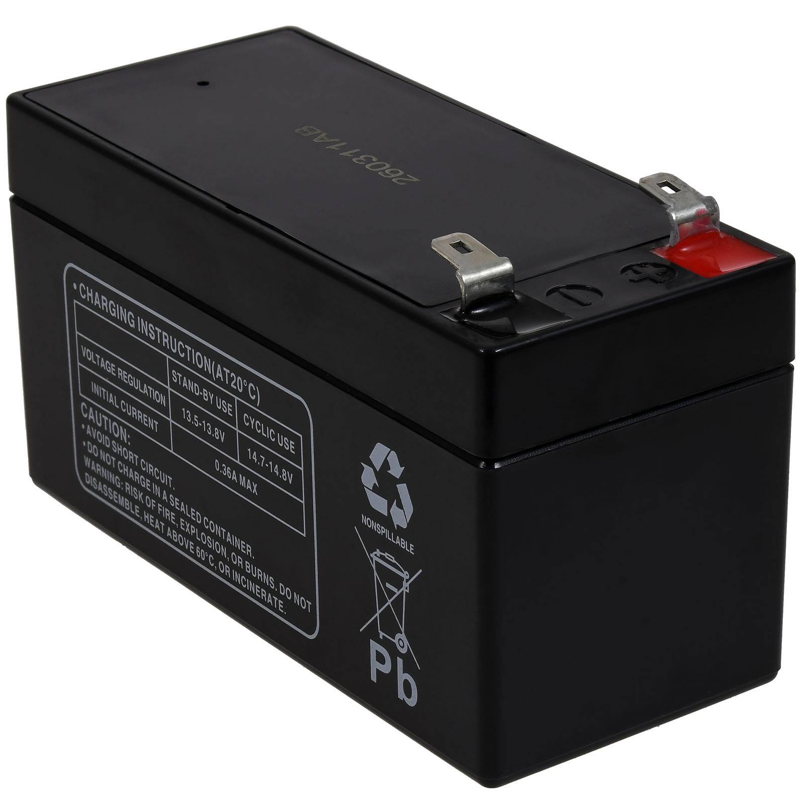 Powery Bleiakku (multipower) MP1,2-12 Vds kompatibel mit Panasonic LC-R121R3PG, 12V, Lead-Acid-1