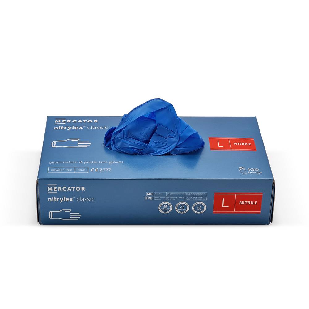 MERCATOR Nitril-Handschuhe NITRYLEX, Größe L, 100 Stück/Box-1