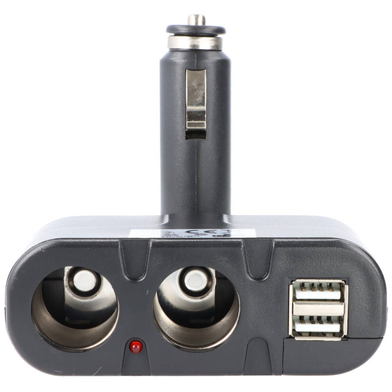 AccuCell KFZ-Adapter, Verteiler Zigarettenanzünder - Stecker auf 2x Kupplung + USB-0