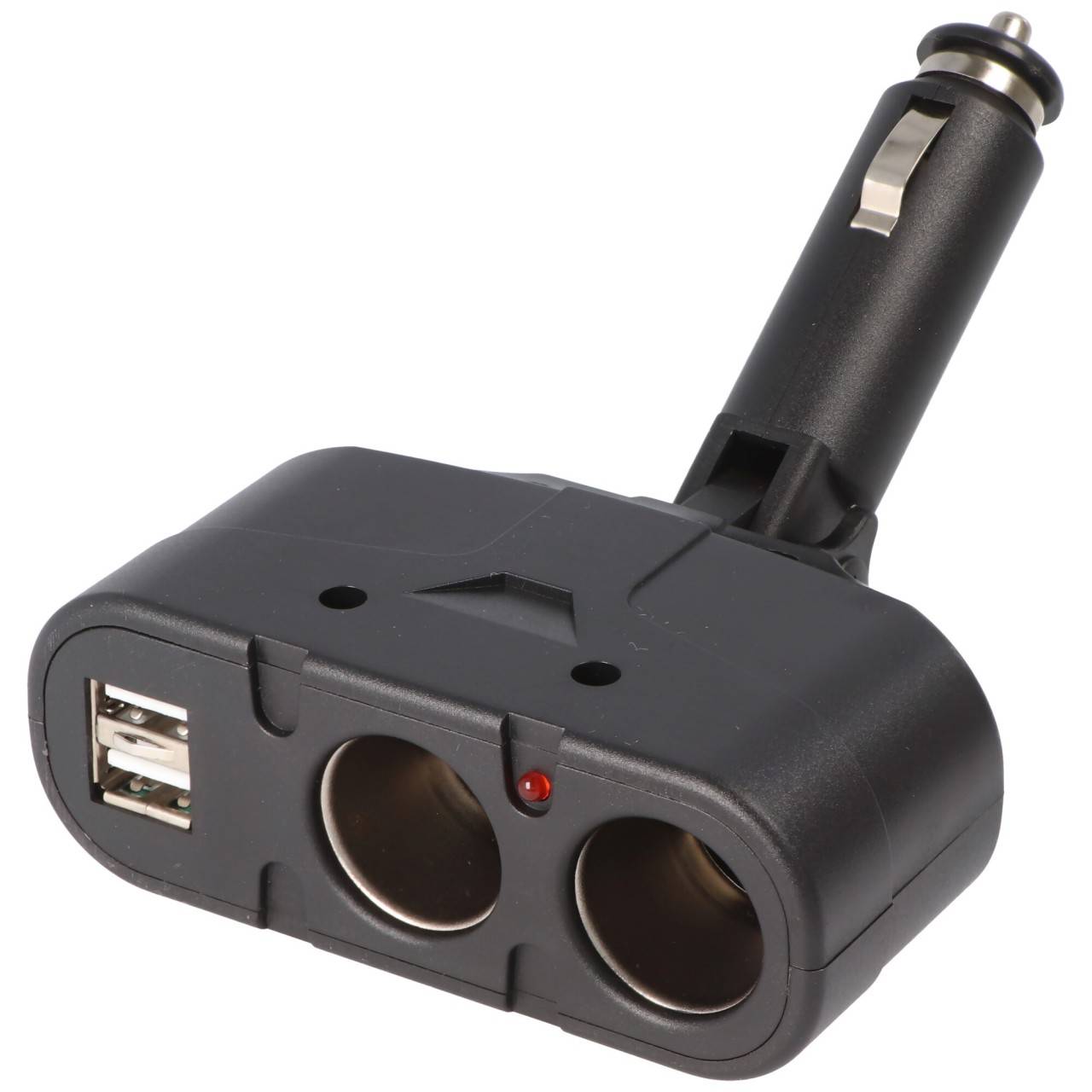 AccuCell KFZ-Adapter, Verteiler Zigarettenanzünder - Stecker auf 2x Kupplung + USB-1