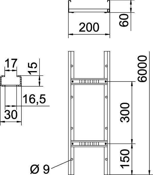 6 Mtr. OBO Bettermann Kabelleiter LG 620VS6FSK LG-2