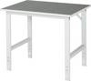Arbeitstisch - Linoleum Arbeitsplatte - Tragkraft 500 kg - Höhe 760-1.080 mm - 1.000 x 800 mm (BxT) - lichtgrau
