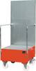 Auffangwanne 203l L870xB890xH2110mm Stahlbl.m.Gitterrost feuerrot BAUER
