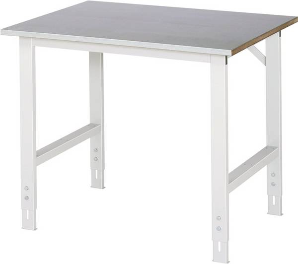 Arbeitstisch - Stahlblech Arbeitsplatte - Tragkraft 500 kg - Höhe 760-1.080 mm - 1.000 x 800 mm (BxT) - lichtgrau