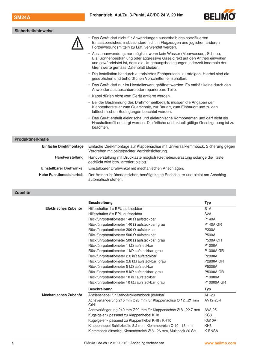 Klappenantrieb AC/DC 24V | SM24A | 20Nm, Auf-Zu o. 3-Pkt., 150 s, IP54-2