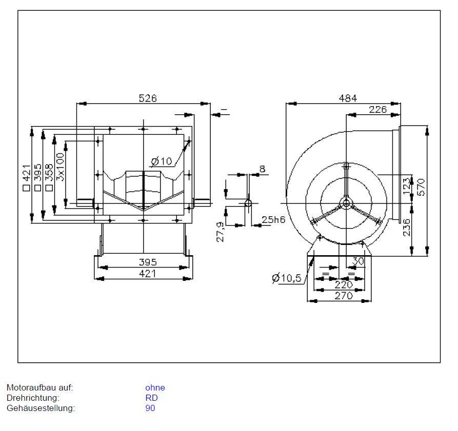 Nicotra-Gebhardt Ventilator, Typ: RZR 11-0280-3