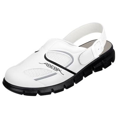 ABEBA-Footwear, OB-Damen- u. Herren-Arbeits-Berufs-Slipper, A-micro, weiß/schwarz