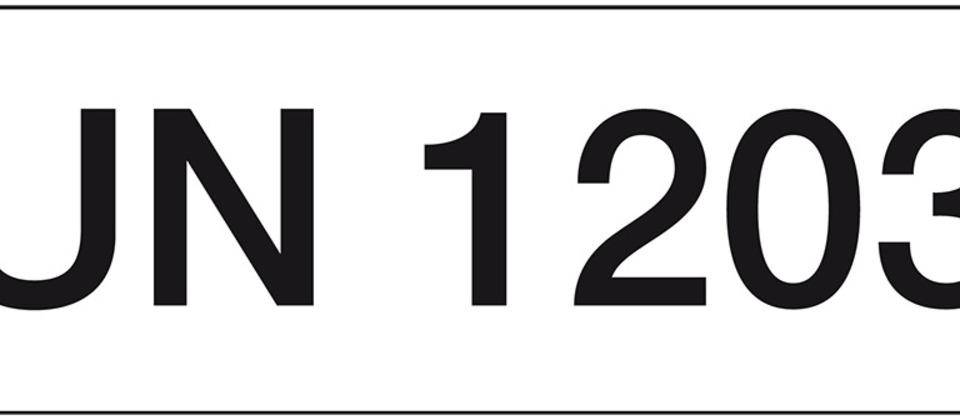 Gefahrgutkennzeichen für Benzin UN 1203, Folie, selbstklebend, 147x50mm, 250/Rolle, GGVSEB, ADR-0
