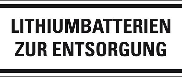 Verpackungszeichen Lithiumbatterien zur..,deutsch,Haftpapier,permanent,500/Rolle