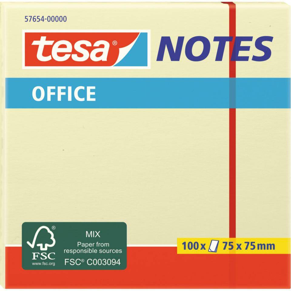 tesa®Notes Haftnotizen, 100 Blatt, gelb, 75mm x 75mm-0