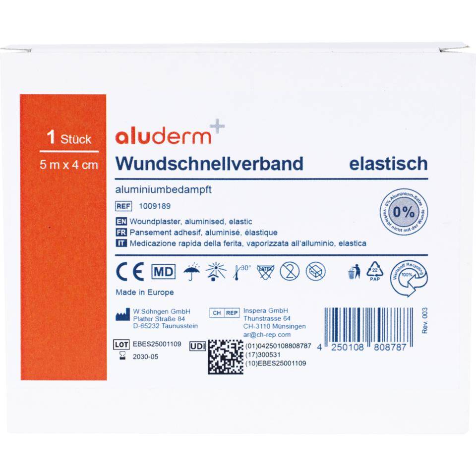 aluderm Wundverbandpflaster, elastisch, luftdurchlässig, wasserabweisend, 4cmx5m-0