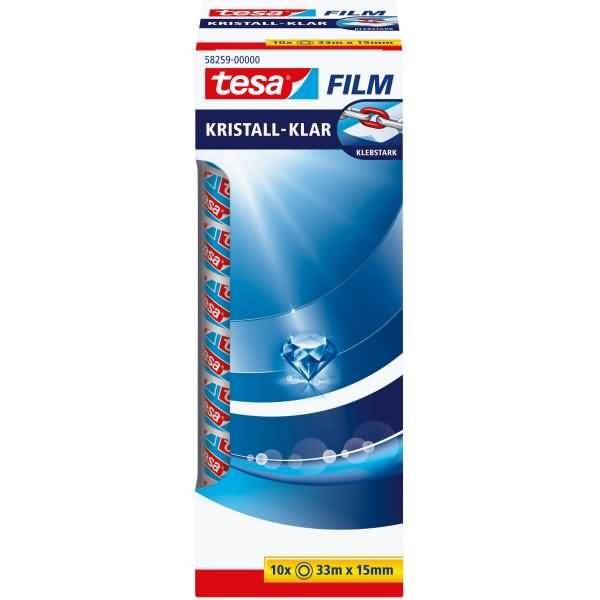 Klebefilm Kristall-Klar PP 33mx15mm VE=6 Stück