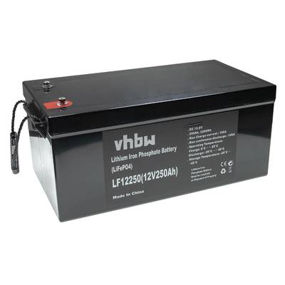 vhbw Akku Bordbatterie kompatibel mit Wohnwagen, Boot, Camping, Wohnmobil (250Ah, 12,8V, LiFePO4)