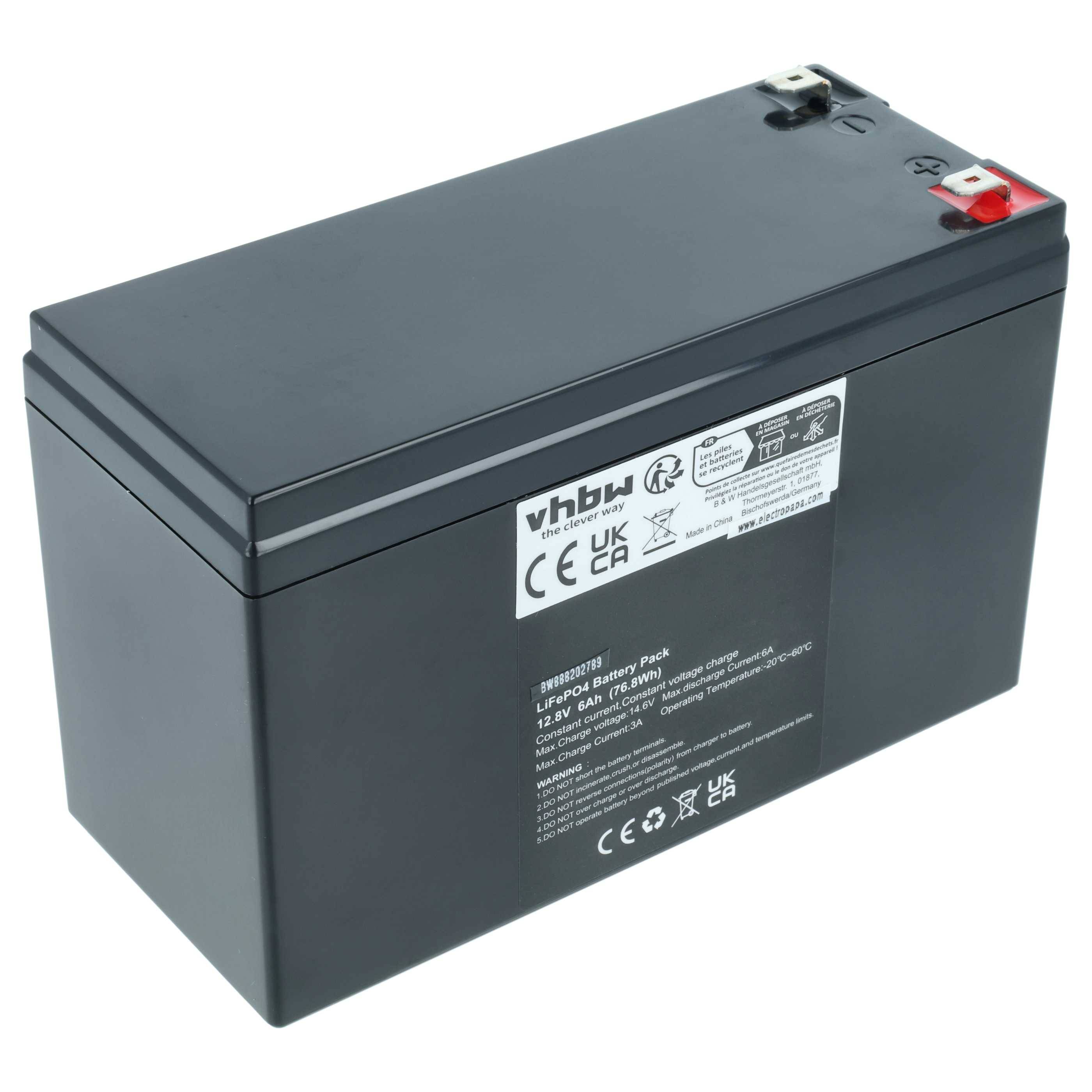 vhbw Akku Bordbatterie für Wohnwagen | Boot, Camping, Wohnmobil (6 Ah, 12,8 V, LiFePO4), rechteckig-0