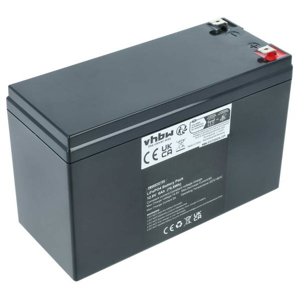 vhbw Akku Bordbatterie für Wohnwagen | Boot, Camping, Wohnmobil (6 Ah, 12,8 V, LiFePO4), rechteckig