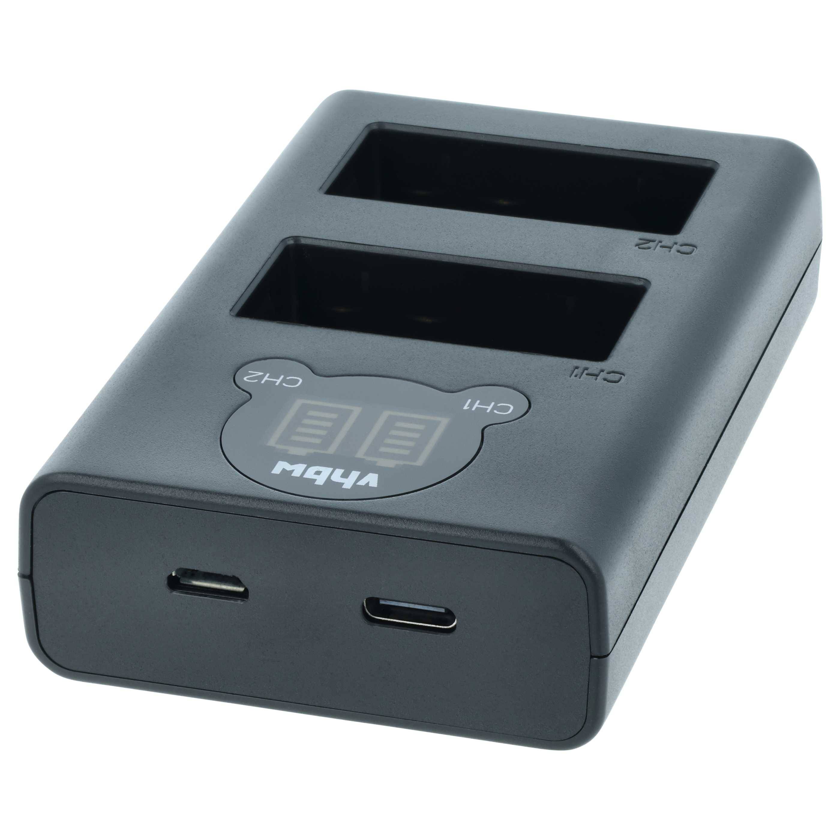 vhbw Dual USB-C Ladegerät kompatibel mit Sigma BP-51 für Kamera | Ladeschale + USB-C Kabel Ladeanzeige-1